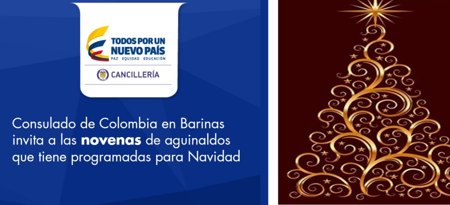 Consulado de Colombia en Barinas invita a connacionales a participar en las novenas de aguinaldos que tiene programadas para esta Navidad
