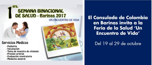El Consulado de Colombia en Barinas invita a la Feria de la Salud ‘Un Encuentro de Vida’