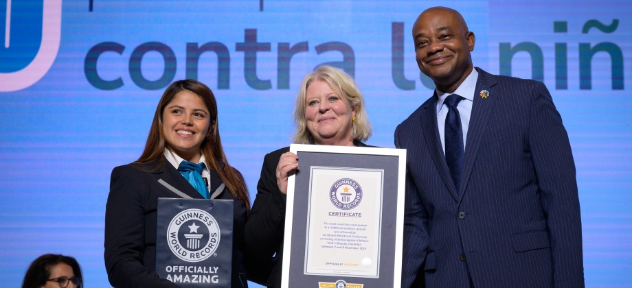 Colombia obtiene Guinness World Record por reunir a más de 1.400 delegados de 119 países en un llamado global para por poner fin a la violencia infantil